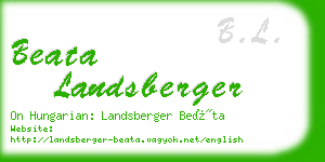 beata landsberger business card